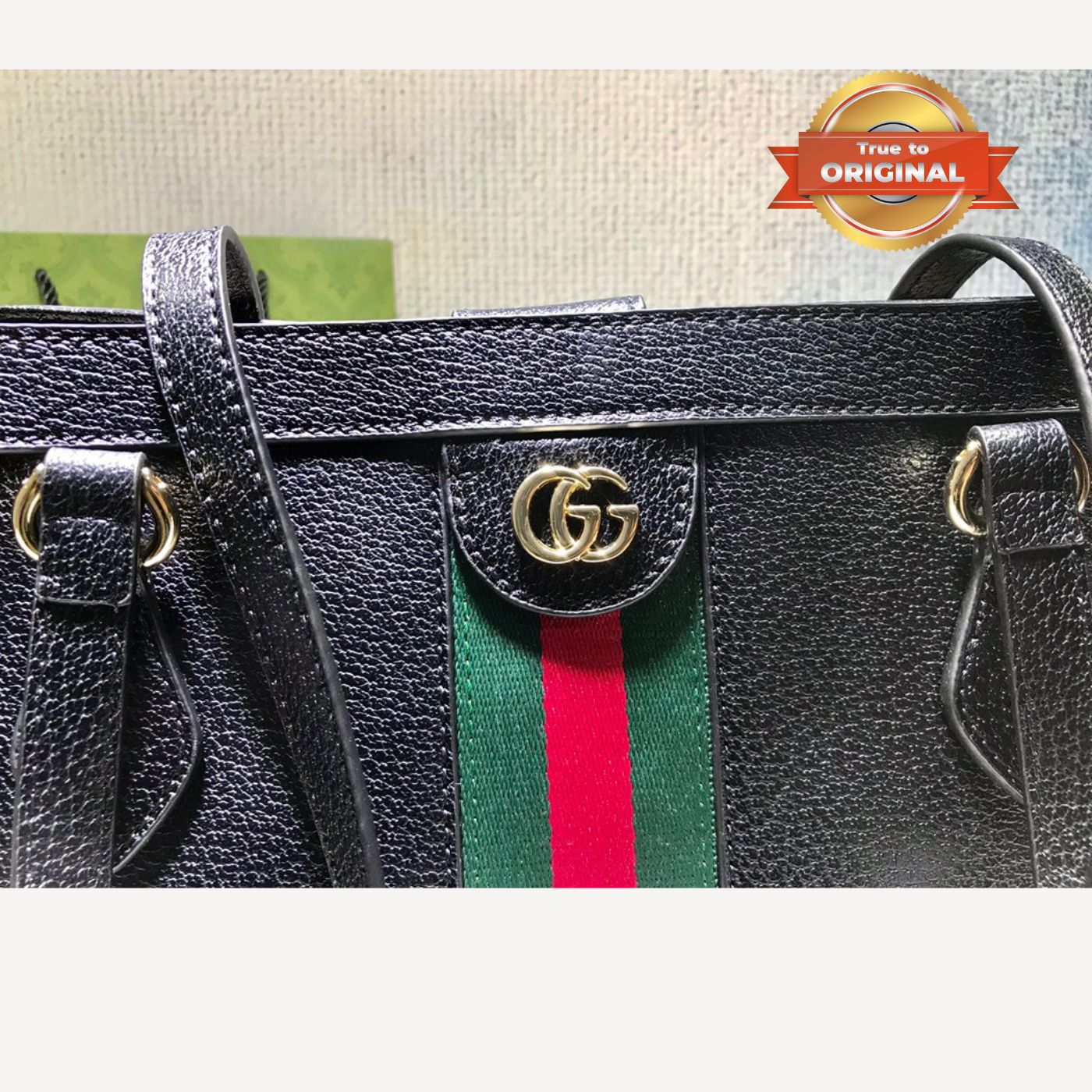 [True-to-ORIGINAL] Gucci Ophidia Medium Tote Black For Women 15in/38cm